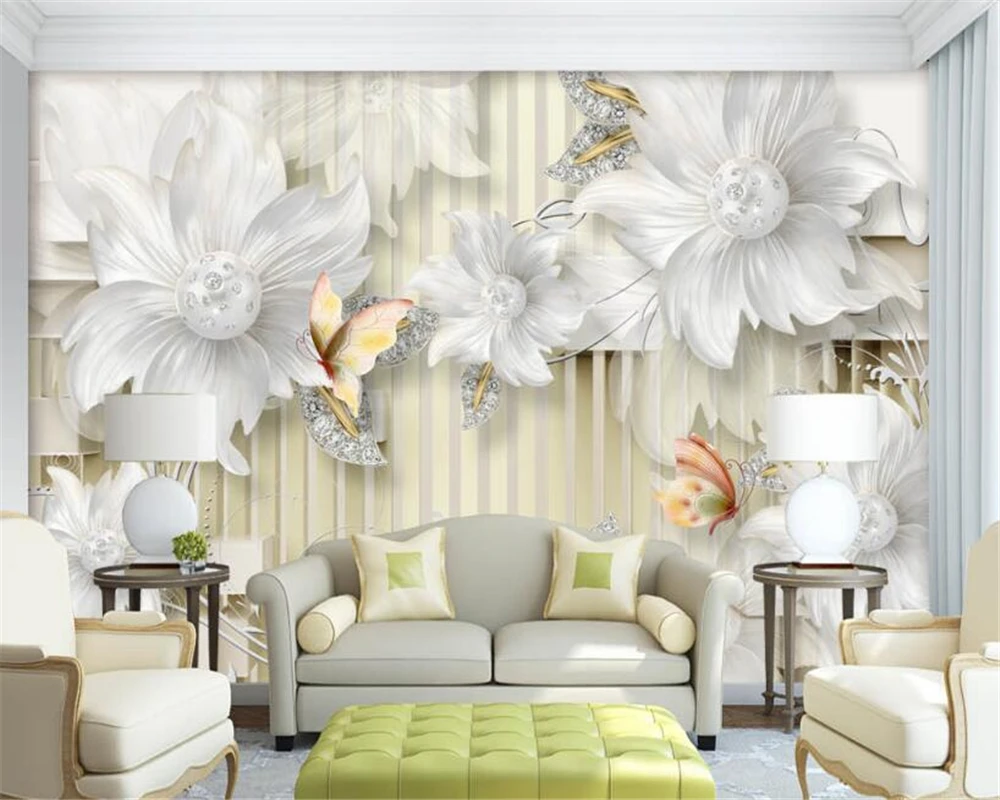 Beibehang Custom Wallpaper 3D HD Crystal Jewelry Diamond