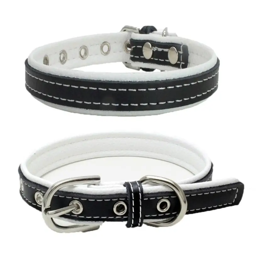 

Traser New 5 Colors Dogs Collars Leather Personalized Exquisite Adjustable Buckle Dog Puppy Pet Collars 18Jan3
