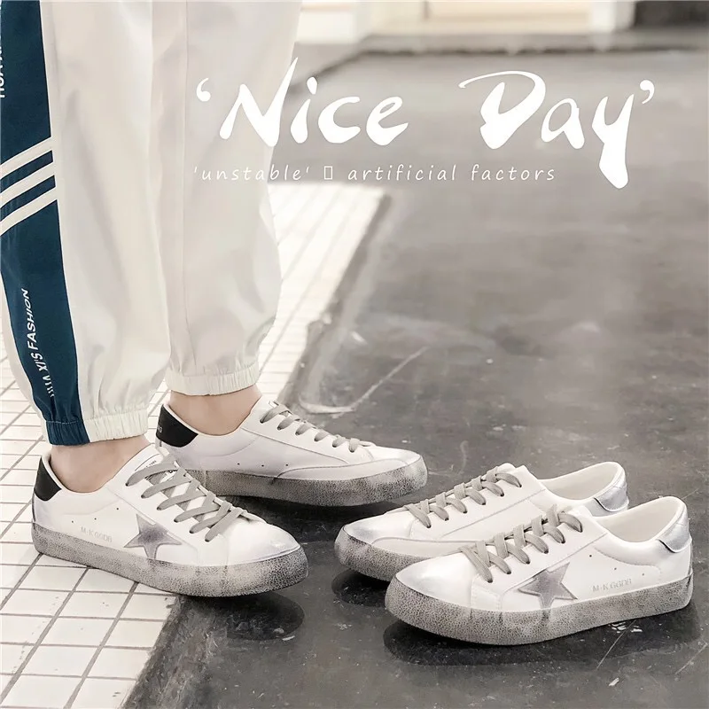 

Shoes Men Fashion Casual Shoes White Sneakers Men Star Low-Cut 2019 Lace-On Comfortable Autumn New Skateboarding Walking