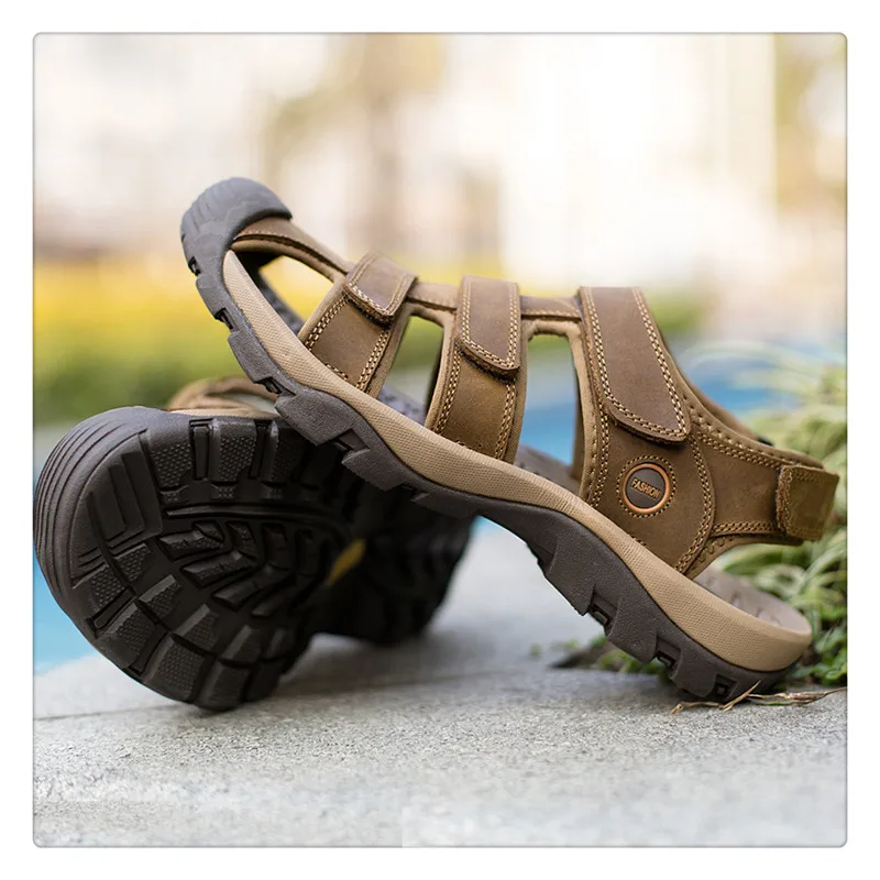 URBANFIND/Классические Для мужчин босоножки из натуральной кожи; летние туфли; размеры 38–46 Высокое качество Мужская воздухопроницаемая комфортная обувь, сандалии
