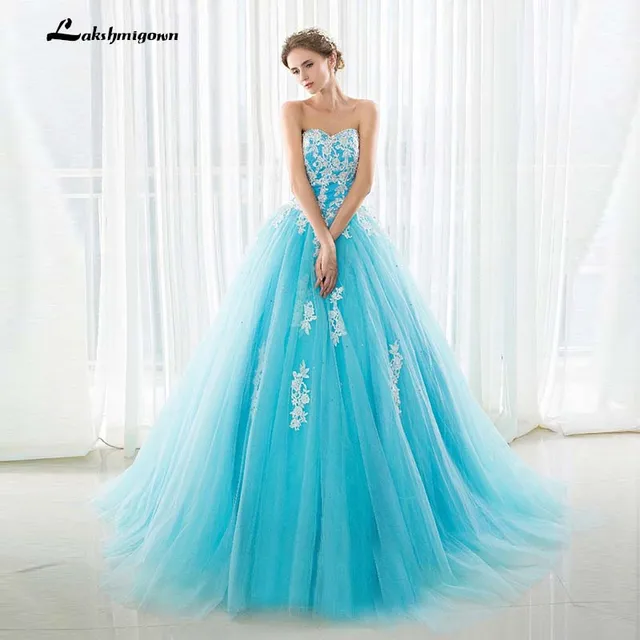 Modest Strapless Ball Gown Wedding Dress With Court Train Plus Size Modest Strapless Ball Gown Wedding Dress With Court Train Plus Size Ice Blue Bridal Gowns Vestido