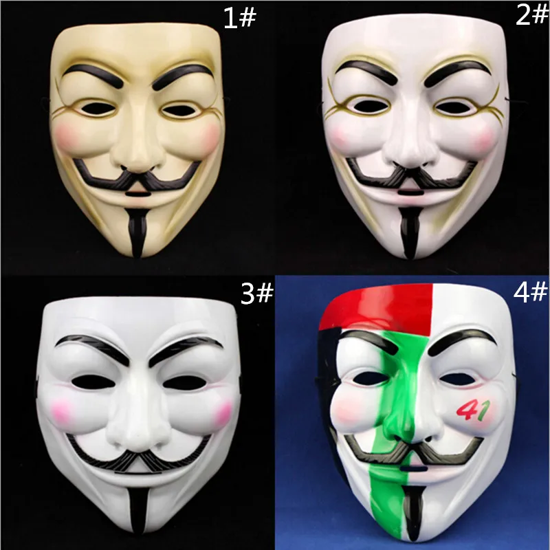 

Party Masks Cosplay V-shape Face Masks Film Theme Vendetta Mask Hacker Halloween Grimace Full Face Party Masks Supplies