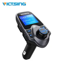 VicTsing Автомобильный MP3-плеер FM передатчик Беспроводной радио аудио адаптер с 1,44 дюймов Экран дисплея& TF слот для карт и зарядных порта USB для автомобиля аудио