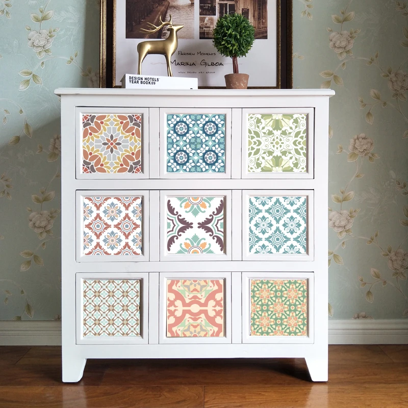 PVC Waterproof Self adhesive Wallpaper Furniture Bathroom DIY Arab Tile