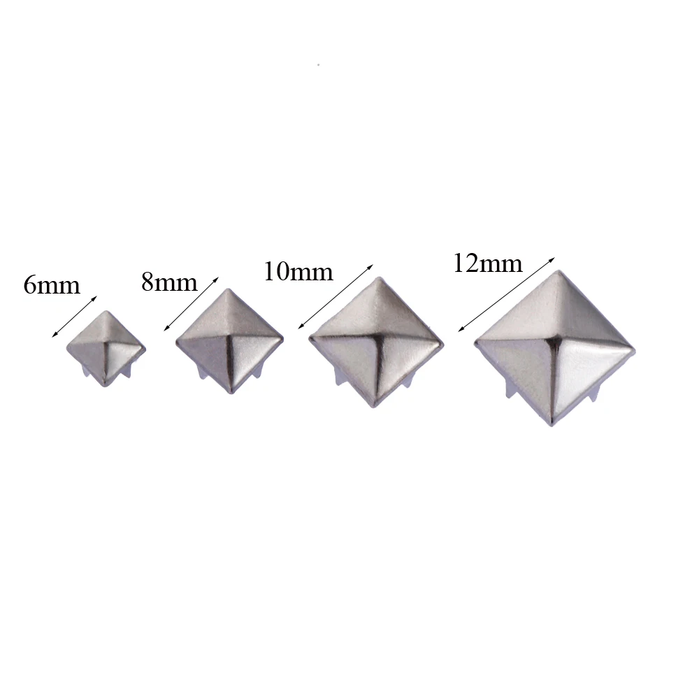 100 шт./лот, 6-12 мм, квадратные шипы, заклепки для одежды, четыре когтя, металлическая одежда/сумка, шипы, шипы, сделай сам, кожаный ремешок, для рукоделия