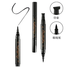 Карандаш для подводки глаз с двойным концом жидкий карандаш для глаз черный цвет натуральный легко носить косметический инструмент