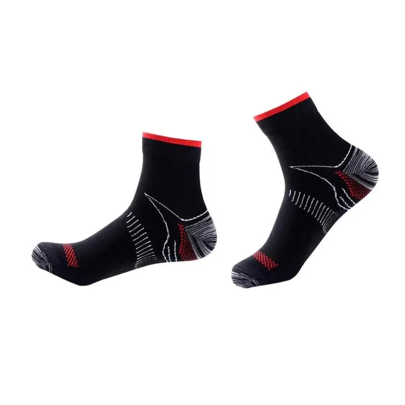 1 пара, мужские и женские дышащие впитывающие пот короткие носки, спортивные Компрессионные носки для отдыха, эластичные принадлежности для одежды - Цвет: Black and Red