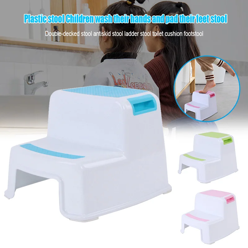 

2 Step Stool Toddler Kids Stool Toilet Potty Training Slip Resistant for Bathroom Kitchen MF999