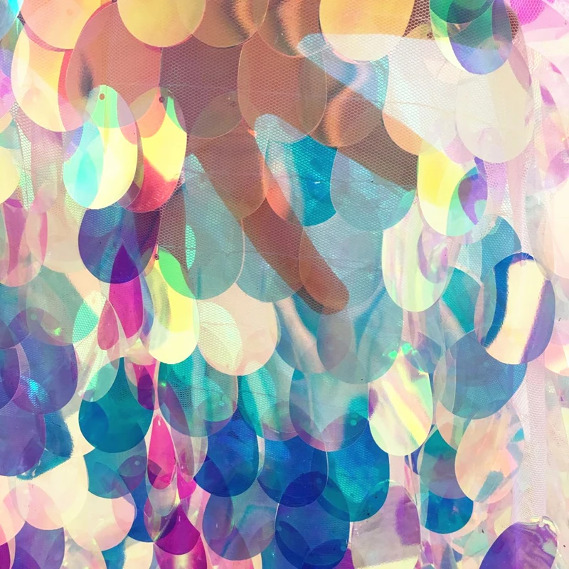 

1 Yard High Quality Sparkly Embroidery Mesh Lace Gold Silver Sequin Fabric For Clothes/Party Christmas Decoration