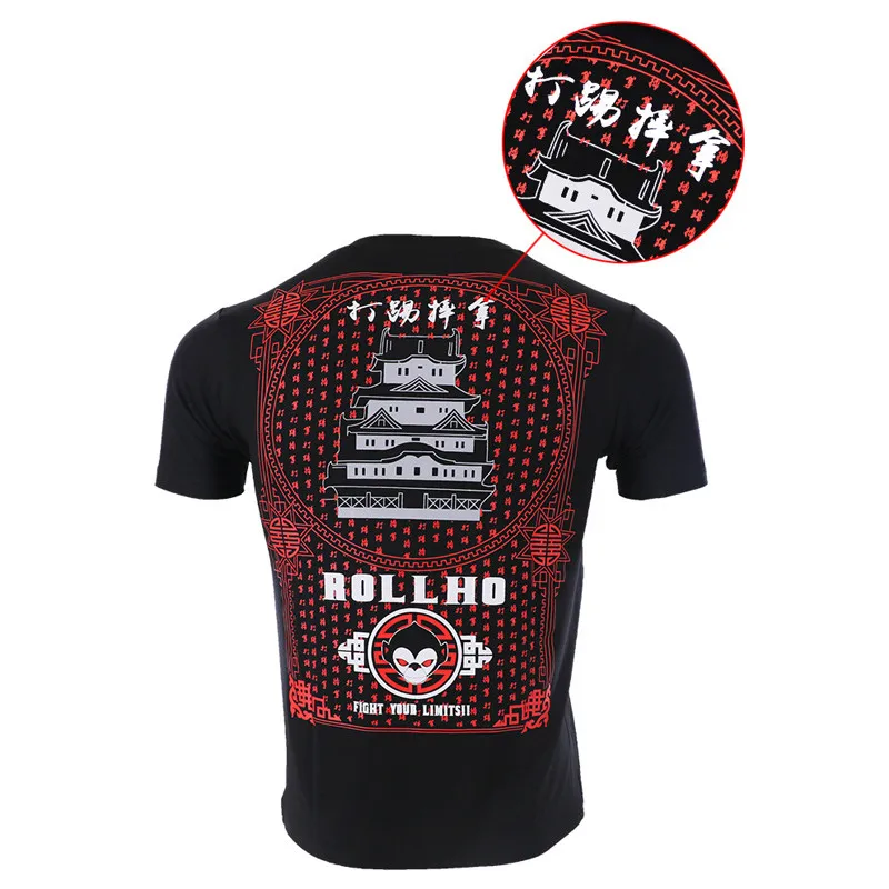 ROLLHO Kick Мужская футболка MMA Fight футболка UFC Комплексная Боевая тренировочная одежда для фитнеса летняя новая футболка с принтом топы