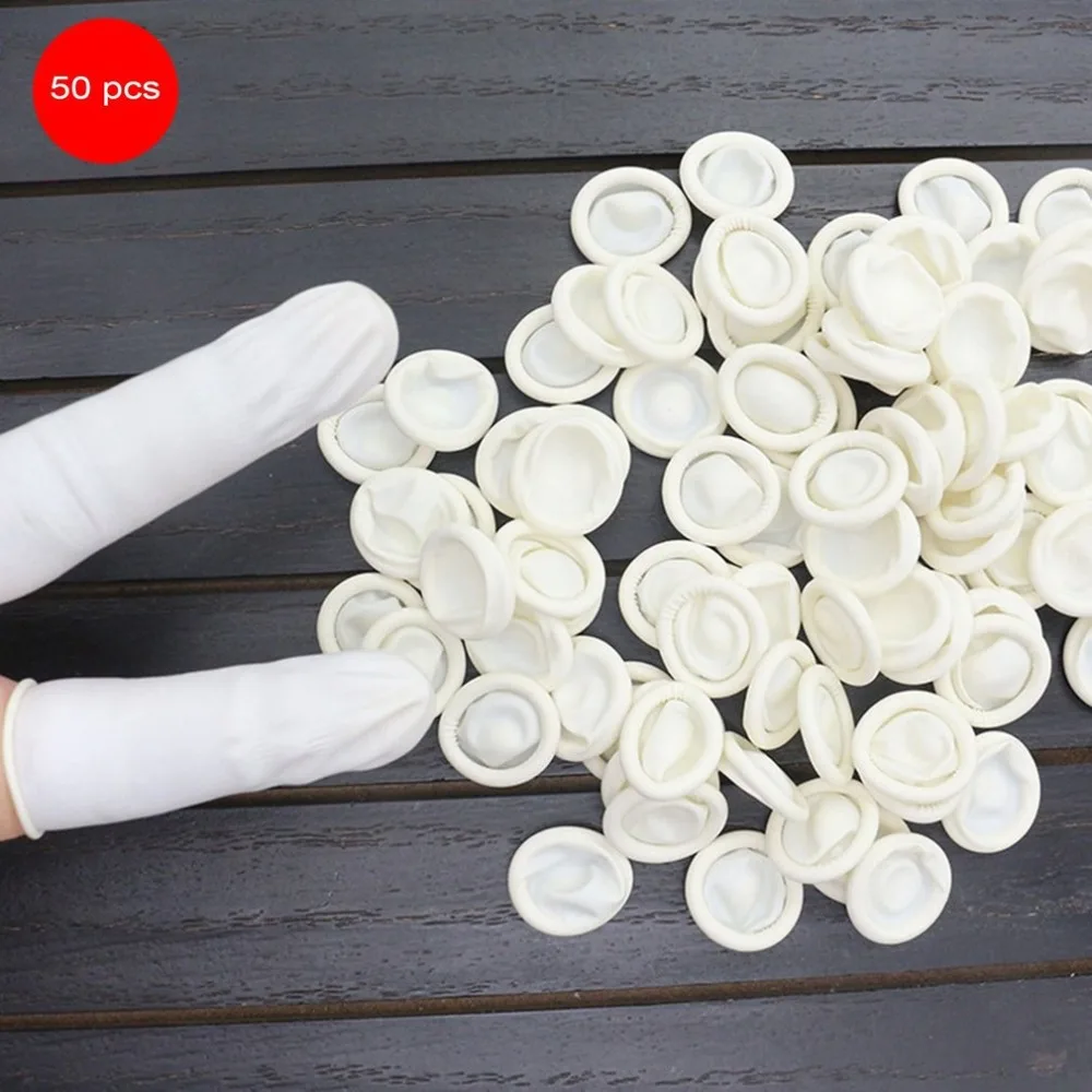 

50PCS/SET Natural Latex Anti-Static Finger Cots Practical Design Disposable Makeup Eyebrow Extension Gloves Tools