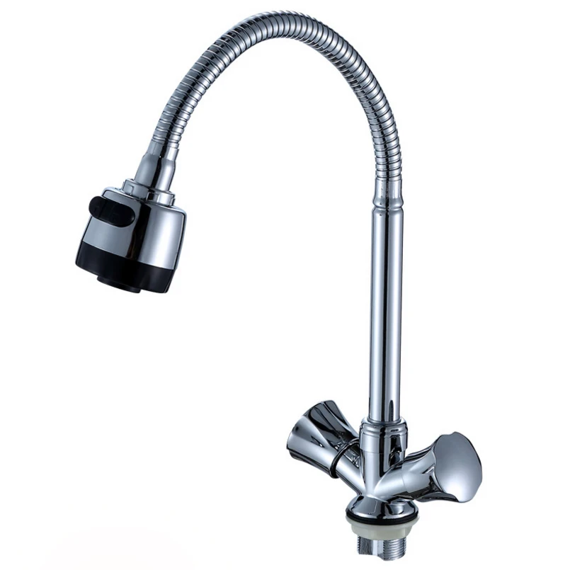 Closeout Free Shipping Dual Handle Single Hole Kitchen Faucet With