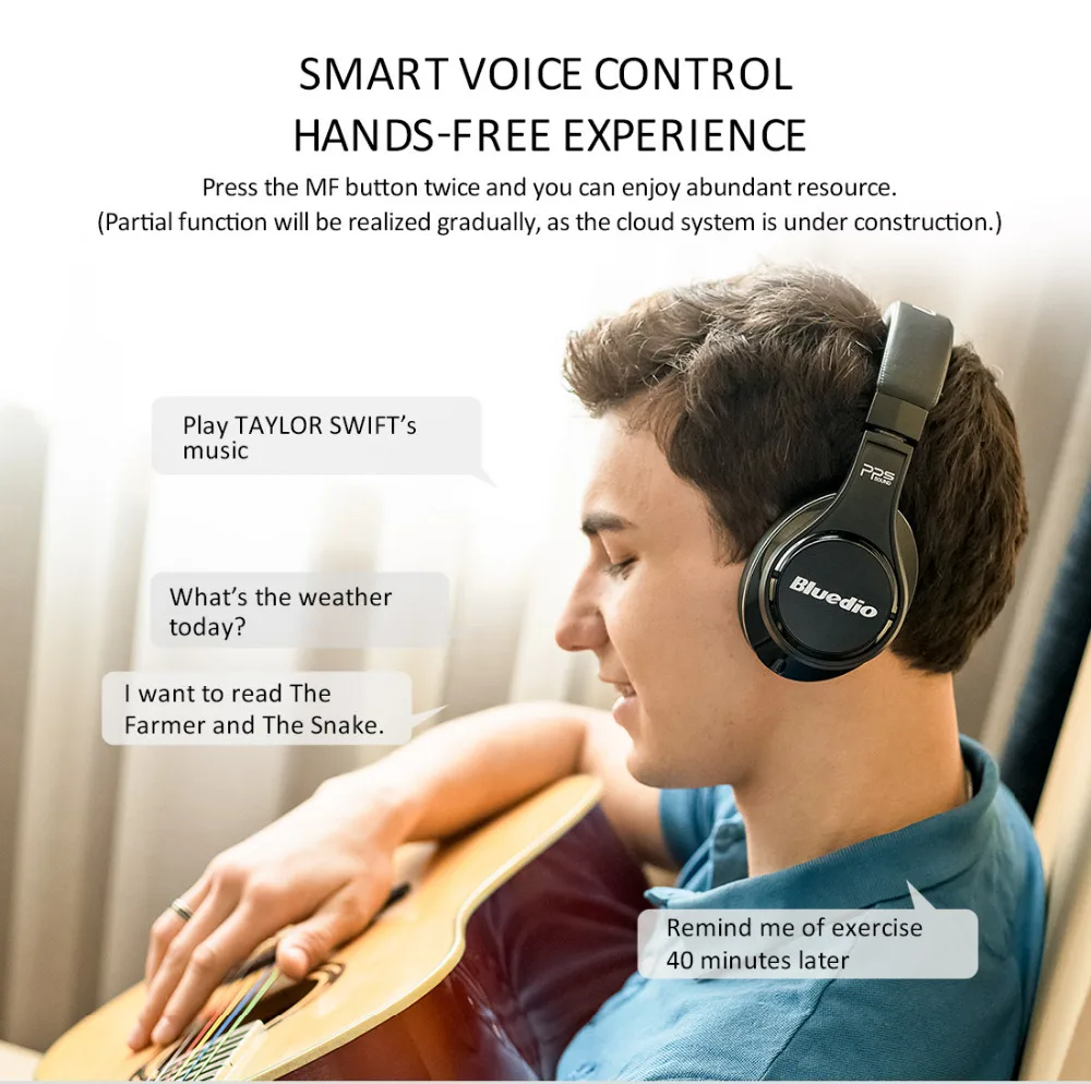Bluedio U(НЛО) 2 Bluetooth наушники беспроводные высокого класса запатентованная 8 драйверы наушники с микрофоном для телефона голосового управления