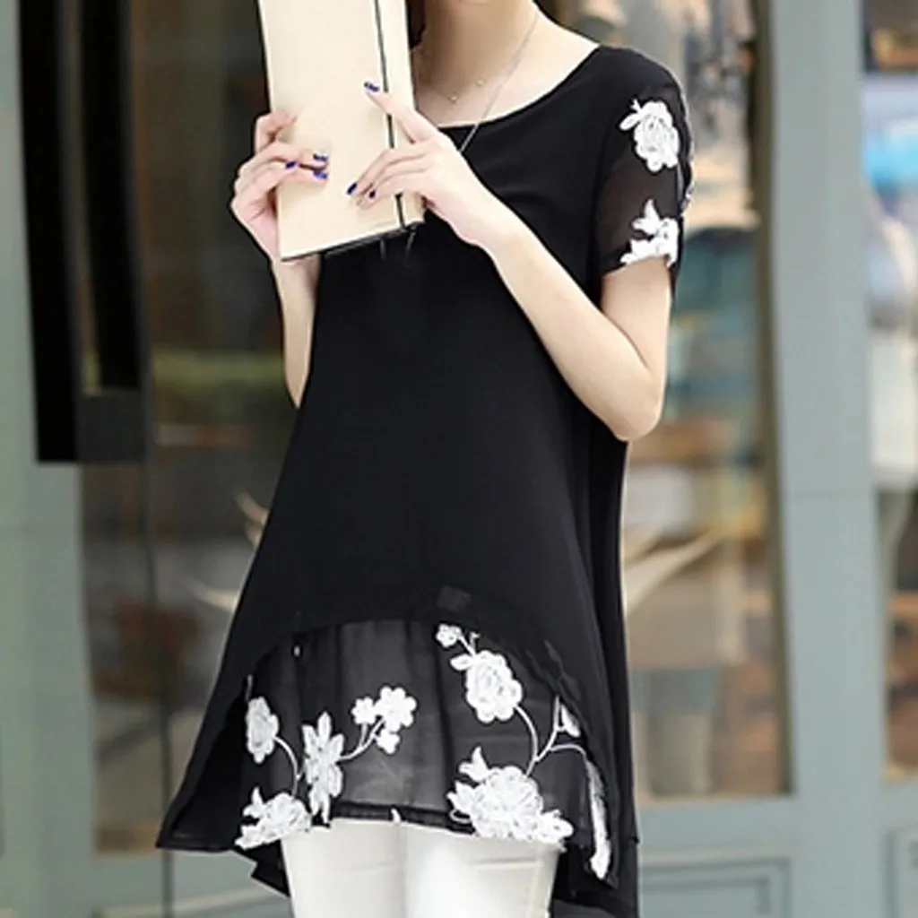 

Off Shoulder Top Womens tops and blouses Fashion Women Top Printing Blouse Short Sleeve O-Neck Leisure Loose Blouse haut femme
