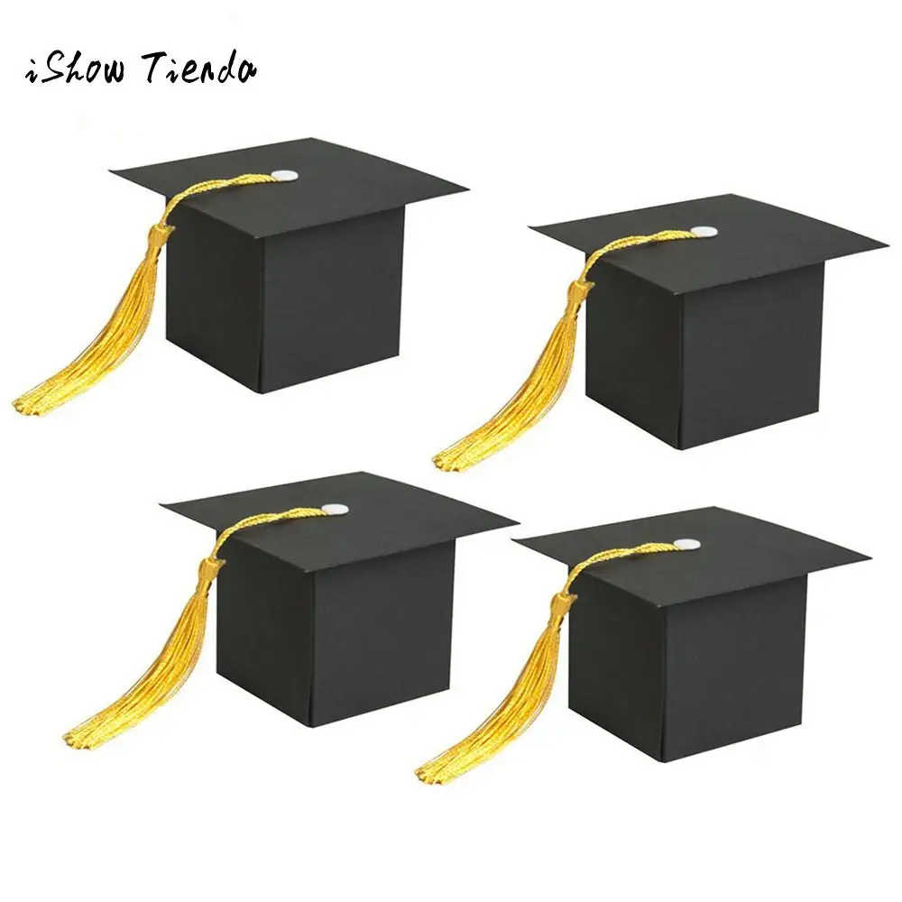 

10PC Gift Box Candy Sugar Chocolate Box Graduation Cap Shaped Case Package Graduation Celebration Wedding Party Favors