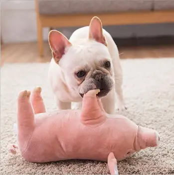 

Warm Soft Teddy Dog Toy French Bulls Pet Interactive Toy Estrus abreaction Helper Plush Toys Pig Sleeping Partner