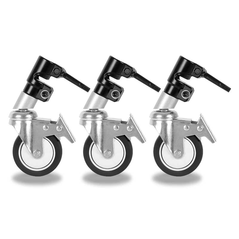 Трехслойное Поворотное Колесо с прочной металлической конструкцией для осветительной стойки диаметром 25 мм, подходит для студийного видео Трехслойное Поворотное Колесо с прочной металлической конструкцией для осветительной стойки диаметром 25 мм, подходит для студийного видео