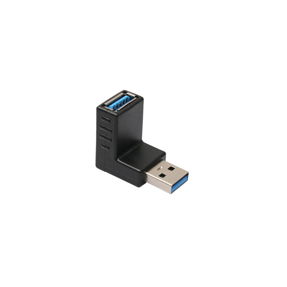 2 PC адаптер USB 3 0 A Male к женскому удлинитель 90 градусов с прямым углом штекер Прямая