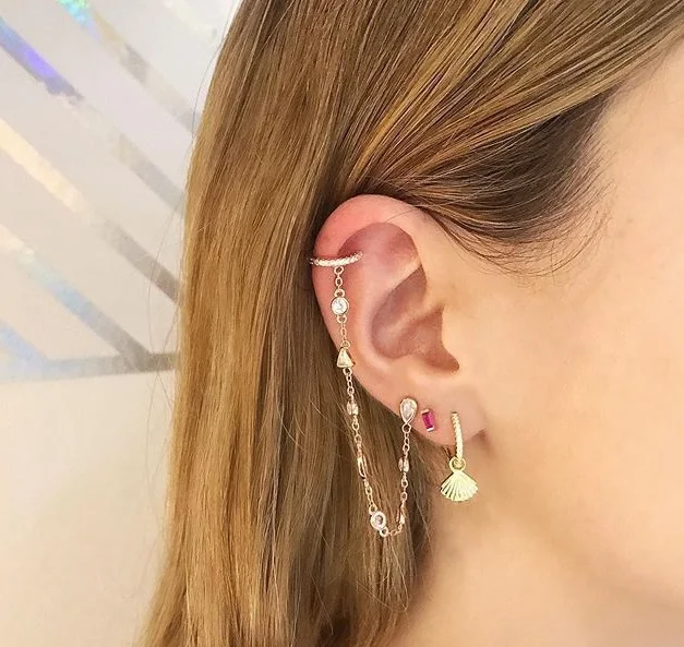 

Real 925 sterling silver Women Simple gold color delicate cute shiny Shell Drop dangle earrings cute girls Elegant party jewelry