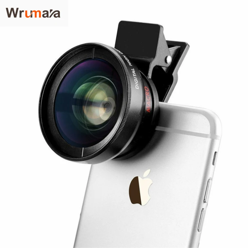 

Wrumava HD 37MM Lens Super 0.45x Wide Angle 12.5x Macro Phone Lenses For iPhone 6 5S 7 Samsung S6 S7 Edge Camera lens Kit