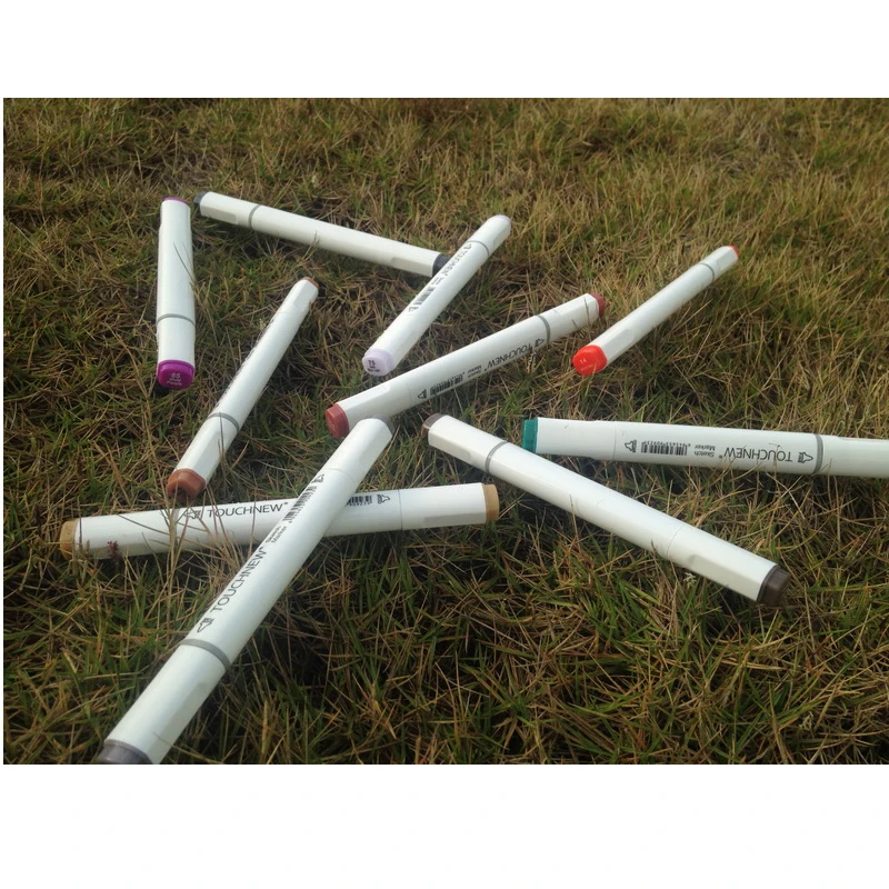 

W110123/six generations a two-headed oily pen students Anime hand-painted design PP material Air tightness pen hat/