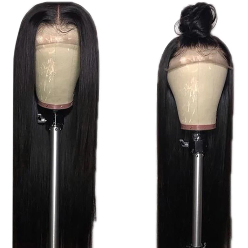 

Glueless Long Straight Lace Wigs Remy Brazilian Lace Front Human Hair Wigs For Women Pre Plucked With Baby Hair Black Hair