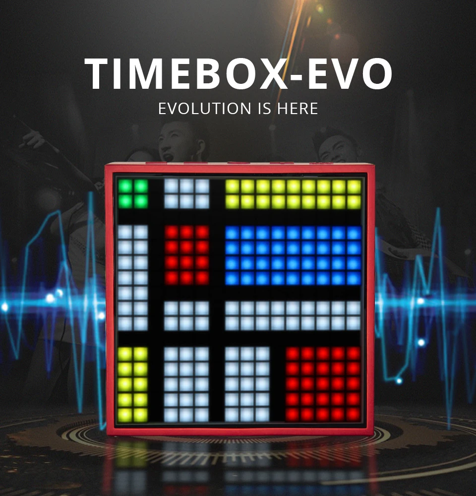 Divoom Pixel Timebox Evo Art динамик портативный динамик беспроводной Bluetooth светодиодный экран Будильник с приложением для IOS Android системы