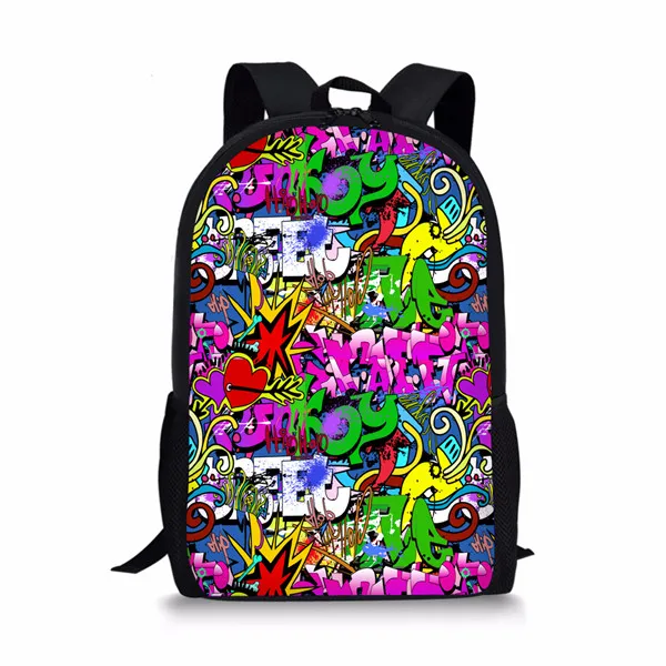 Twoheartsgirl Colorful Graffiti Backpack For Primary Girls Unique Artist Student Kids School Bag Multicolor Child Bookbag Graffiti Backpack Backpack Forwomen Bookbags Aliexpress