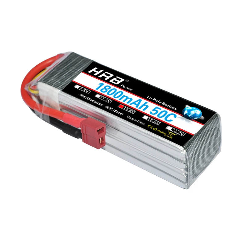 Батарея HRB RC Lipo батарея 14 8 в 1800 мА/ч 50C MAX 100C перезаряжаемая для вертолета