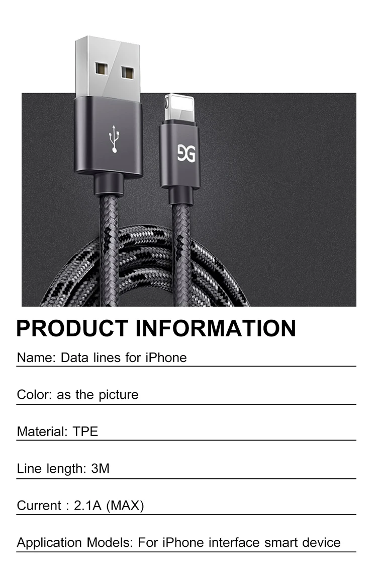 3 м USB кабель для iPhone кабель 2.1A быстрое зарядное устройство зарядный кабель для iPhone Xs Max Xr X 8 7 6 Plus 6s 5 s Plus кабели для iPad