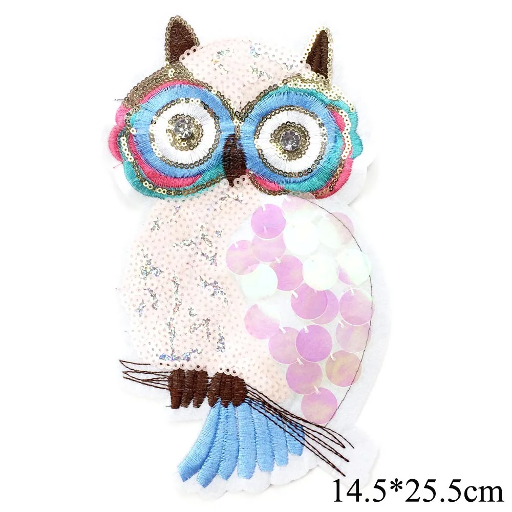 Embroidered Cartoon Owl Sew On Patches For Clothing Embroidery Applique