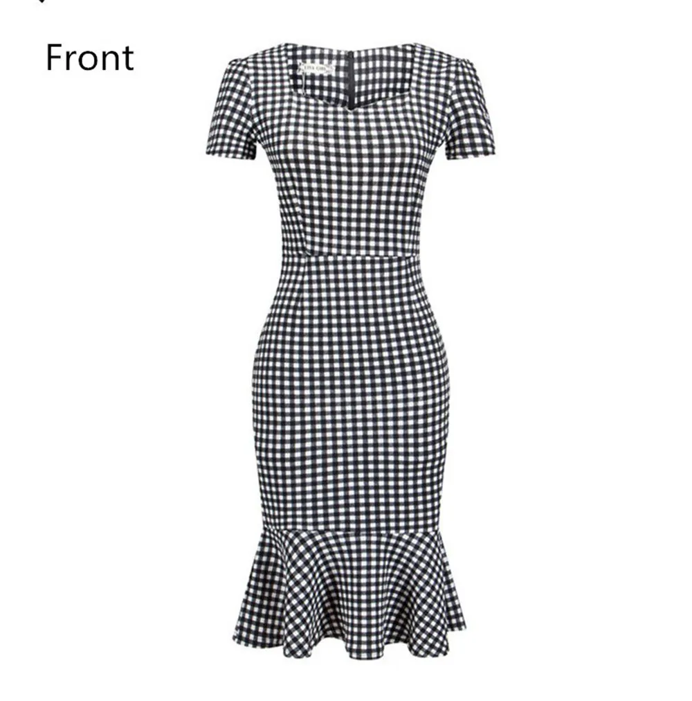 Plus size S-XXXL Fishtail Dress 2017 Pencil Bodycon Evening Party Dress Women Business Career Female Peplum Work Dress Vestidos (7)