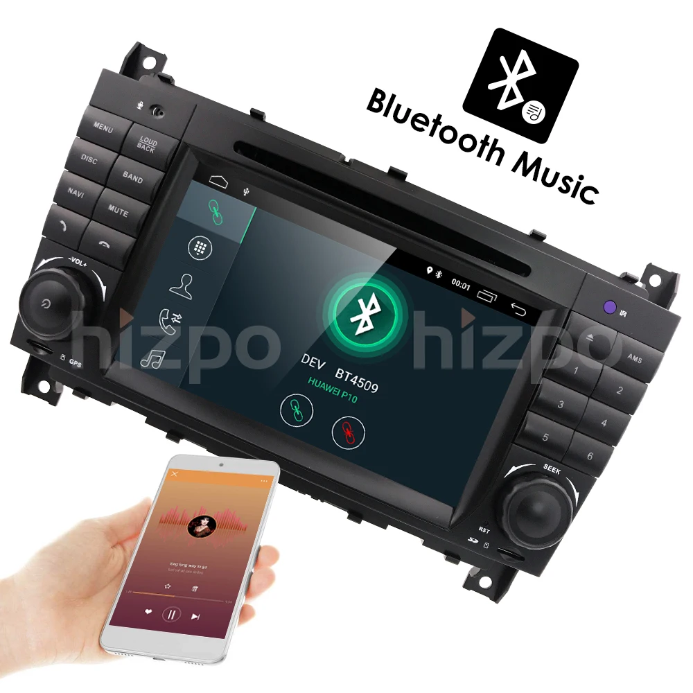 Sale 2G RAM 16G ROM Android 9.0 7" Car DVD GPS For Mercedes/Benz W203 W209 W219 A-Class A160 C-Class C180 C200 CLK200 dab Free Camera 11