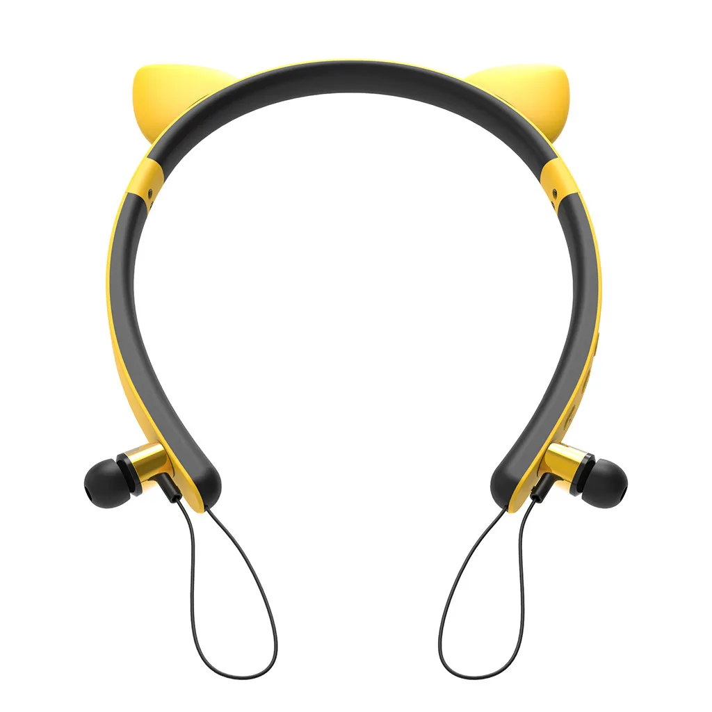 

Cat ears LED Magnetic Attraction HIFI Stereo Headphone Bluetooth 4.2 Headset Designed For Sports Easy-Carried Durable R0419