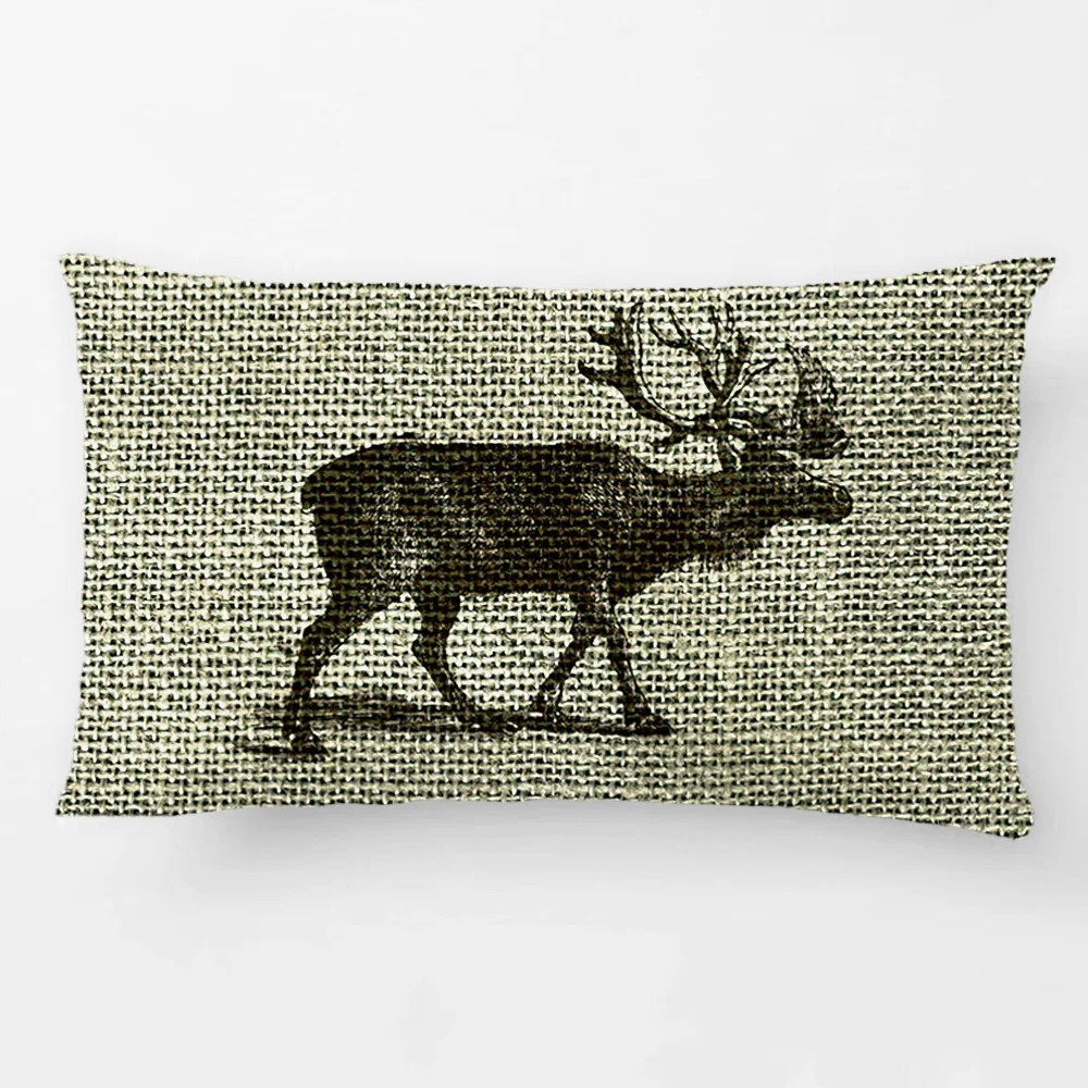 Antique Christmas Reindeer Burlap Inspired Cute Throw Pillow Case Decorative Cushion Cover Pillowcase Customize Gift For Seat Antique Christmas Reindeer Burlap Inspired Cute Throw Pillow Case Decorative Cushion Cover Pillowcase Customize Gift For Seat