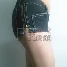 Плюс Размеры короткий джинсовый комбинезон короткие джинсовые шорты на молнии открытая Винтаж Симпатичные бикини Горячая джинсовые шорты мини-шорты, очень короткие Culb F49