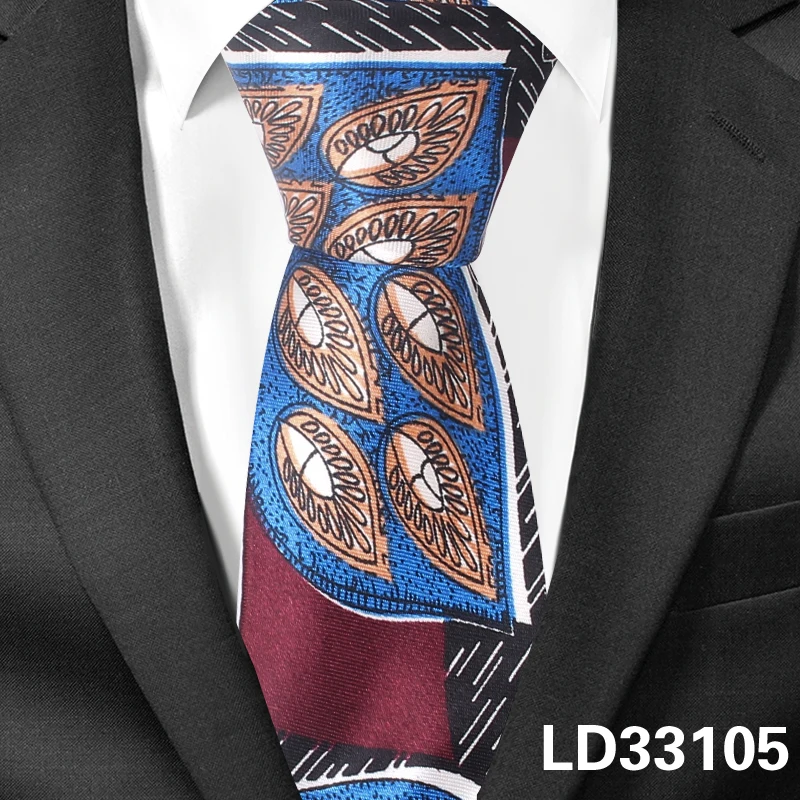 Галстук с цветочным принтом для мужчин и женщин, мягкий полиэстеровый галстук для шеи, деловые свадебные костюмы, обтягивающие галстуки, модный тонкий клетчатый галстук - Цвет: LD33105