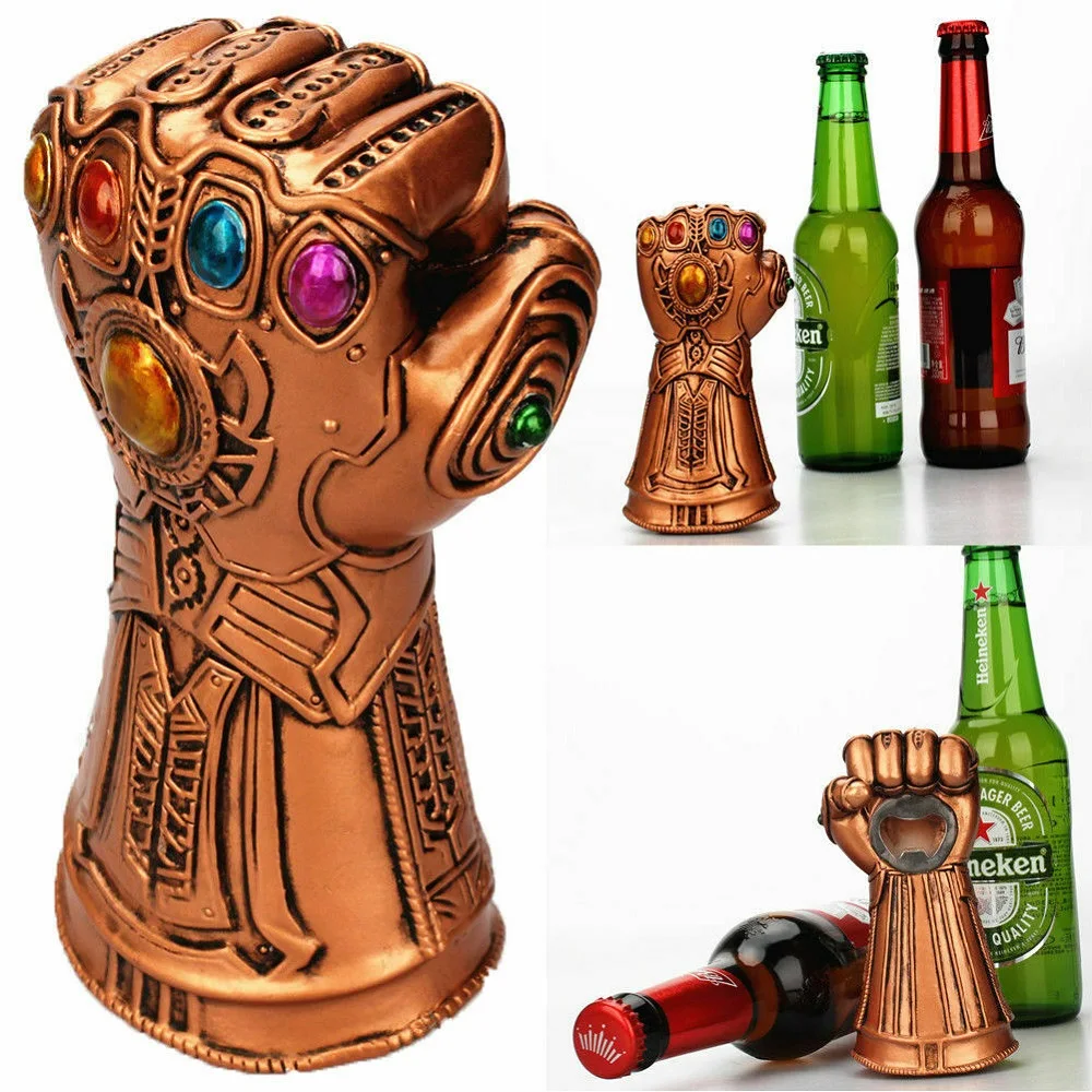 

Creative Multipurpose Infinity Bronze Gauntlet Glove Beer Bottle Opener Soda Glass Cap Remover Tool Household