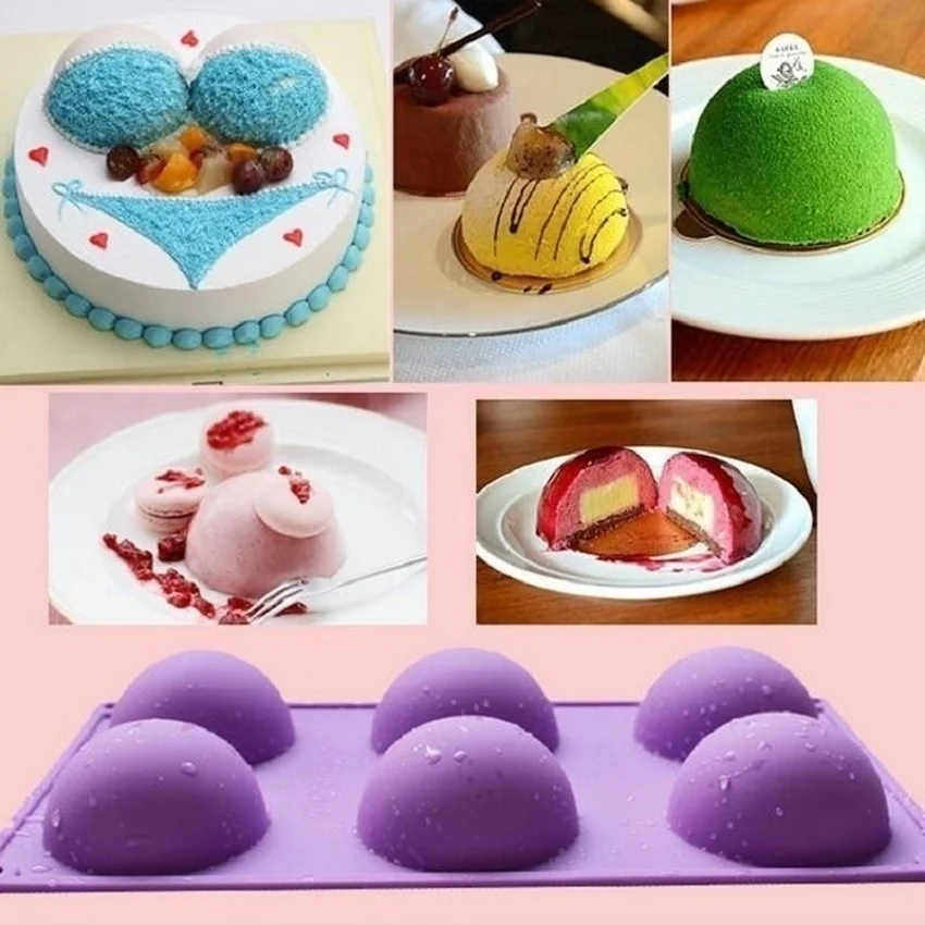 Силиконовые 6 круглой формы кексы и Желе Форма для сладостей для выпечки шоколадного мыла формы выпечки инструмент