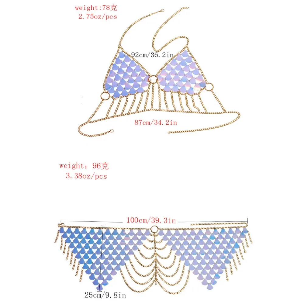 Бохо сексуальное пластиковое ожерелье с блестками цепь для тела для женщин пляжное бикини летнее платье бюстгальтер Ювелирное Украшение для ночного клуба Bijoux Femme