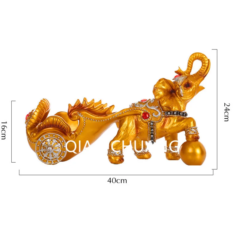 

European Style Horse Drawn Cart Elephant Pull Cart Wine Rack Creative Resin Craftwork Wine Cabinet Decoration S386