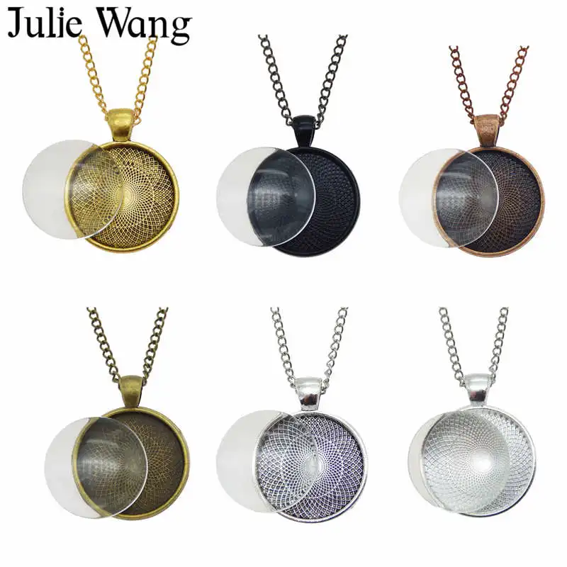 Julie Wang 1 комплект ожерелье Мемориал семья фото база круглая установка пустой