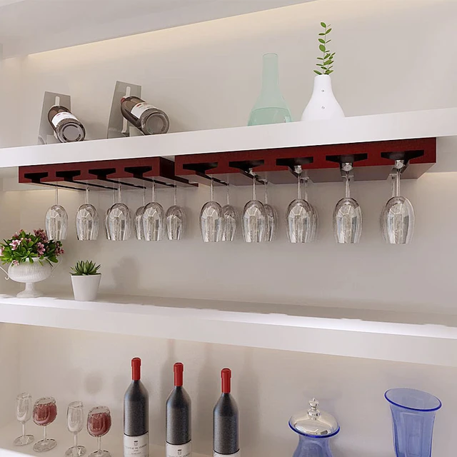 Wooden wine glass shelf clearance
