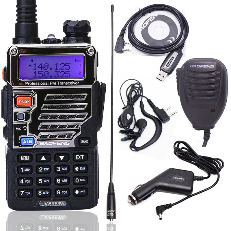 BaoFeng UV-5RE 8 Вт Walkie Talkie plus двухдиапазонный UV 5RE радио VOX фонарик Ручной 10 км дальний BF-UV5RE ветчины 2 пути радио - Цвет: as pic show 2