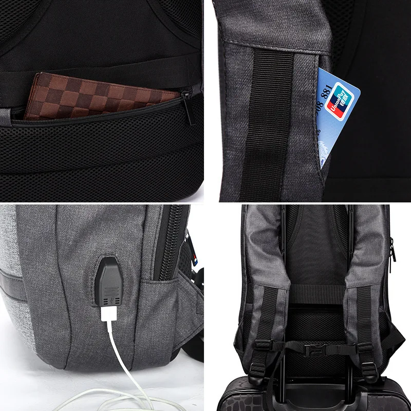 OZUKO мужской рюкзак с жесткой ручкой и зарядкой через usb, мужской 15,6 дюймовый рюкзак для ноутбука, Вместительная деловая дорожная сумка, школьные сумки