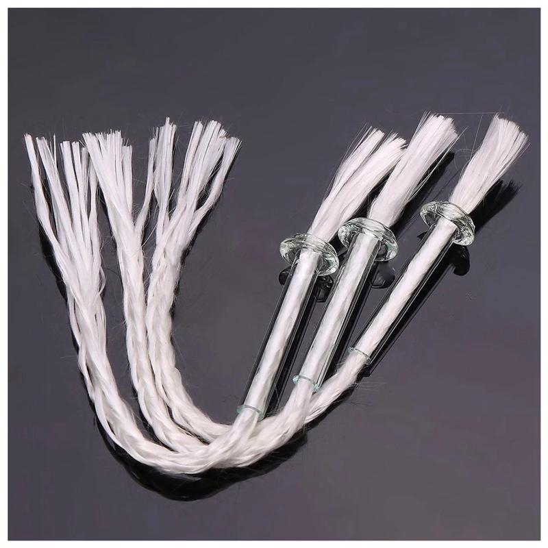 

New 3Pcs Glass Tube Oil Lamp Wick Holder Adapter with 4.7 Inch Round Cotton Wick White