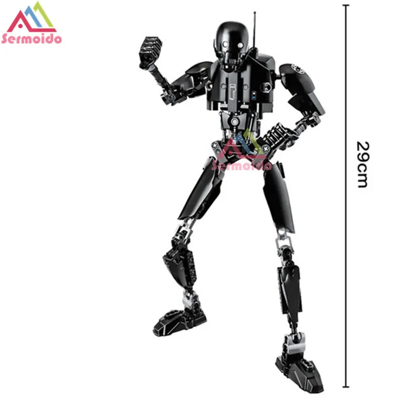 Sermoido Star Wars Rogue One игрушки Jango Phasma Jyn Erso K-2SO Дарт Вейдер общий гривус фигурка игрушка строительные блоки игрушки - Цвет: Шоколад