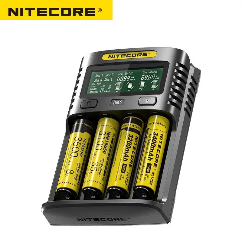 Nitecore UM4 USB с четырьмя слотами QC Зарядное устройство интеллигентая (ый) схема