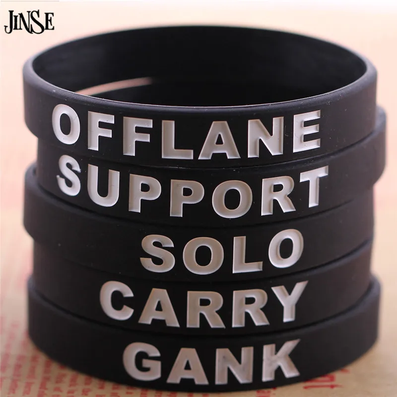 JINSE Game Dota 2 Silicone font b Bracelet b font Fill Quality Intaglio font b Bracelet