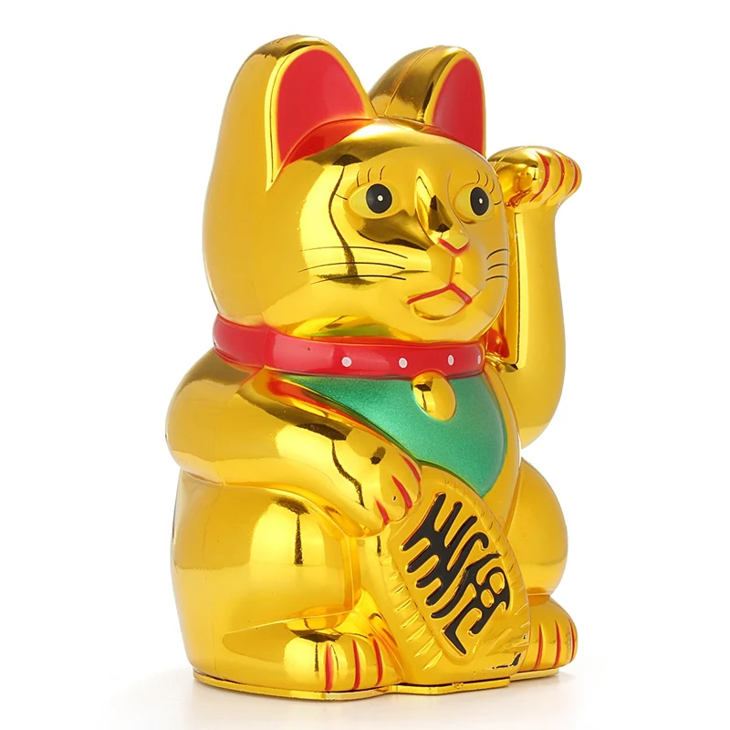 KiWarm милый китайский счастливый богатство Электрический подмигивающий Кот золотой развевающийся Кот Манеки питание от АА батареи фэн-шуй ремесла 16 см